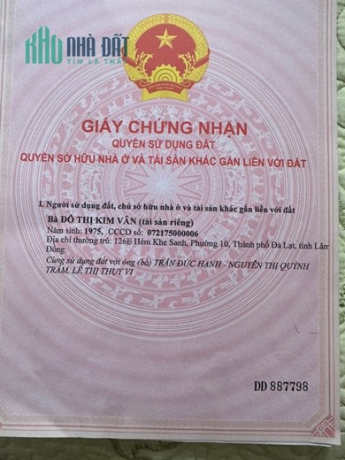 Bán biệt thự 2 mặt hẻm tại Hẻm 1228, Vạn Thành 3, làng hoa Vạn Thành, Phường 5, Đà Lạt