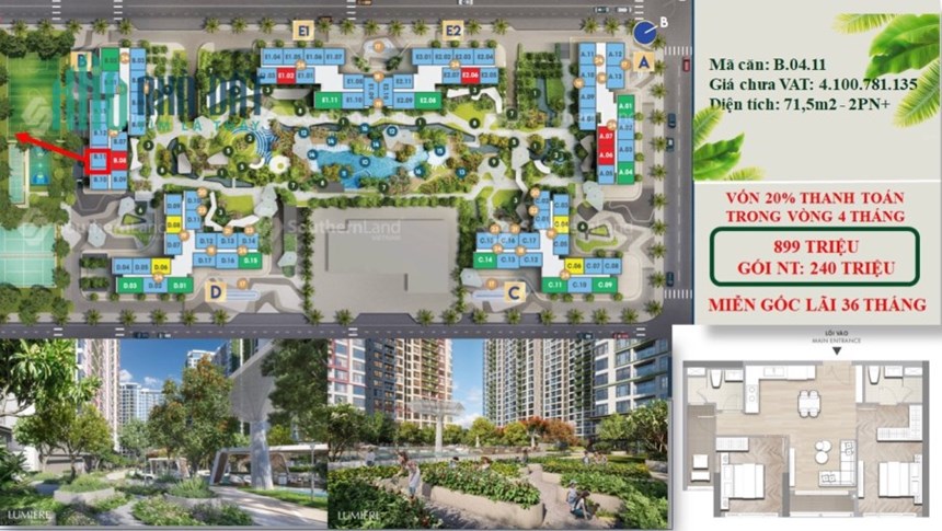 Chính chủ cần bán lại căn 2pn Masterise Central Point view sân tenic, công viên chỉ cần 899tr sau 2