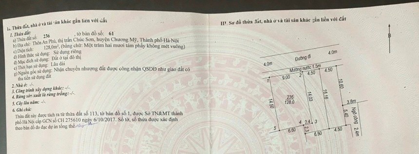 Giá Sốc hơn 20 triệu sở hữu ngay lô đất ở đô thị diện tích: 128m, vị trí đẹp nhất nhì thị trấn Chúc