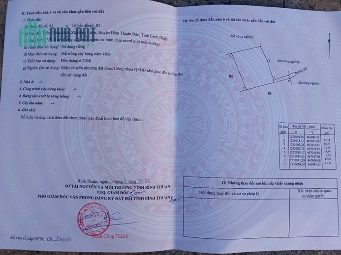 CHÍNH CHỦ CẦN BÁN NHANH LÔ ĐẤT NGAY SÁT DT711 XÃ HỒNG LIÊM - HÀM THUẬN BẮC - BÌNH THUẬN
