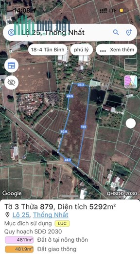 Bán lô đất đường DT 25, Xã Lộ 25, Thống Nhất, Đồng Nai