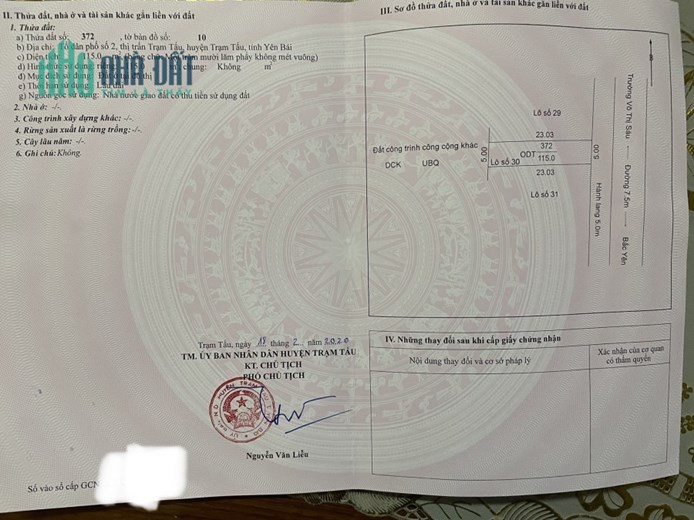 CỰC HOT - Bán đất vị trí đắc địa Thị trấn Trạm Tấu, Trạm Tấu, Yên Bái, giá đầu tư