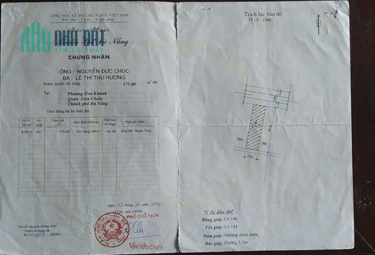 CHÍNH CHỦ BÁN ĐẤT - TẶNG NHÀ Vị Trí Đẹp Tại Đường Thanh Vinh 10, P Hoà Khánh Bắc, Liên Chiểu - Đà