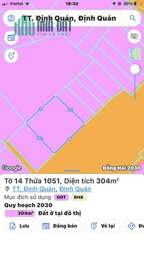 Bán 304m2 thổ cư  MT đường 3/2 Chợ Đêm Định Quán, SHR, 10.7 tỷ. Lh:0968381341.