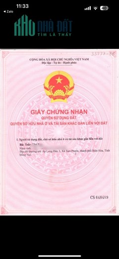 CHÍNH CHỦ CẦN BÁN 5 LÔ ĐẤT TẠI XÃ ĐÁ BẠC,H.CHÂU ĐỨC,T.BÀ RỊA-VŨNG TÀU.
