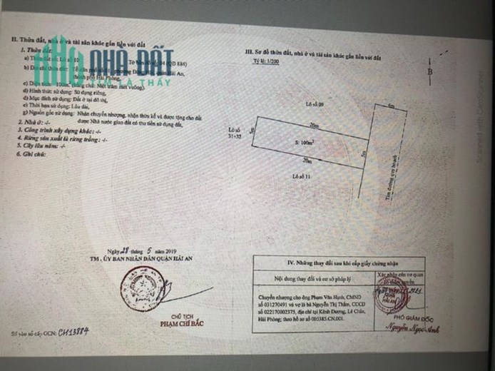 Chính chủ cần bán lô đất ở tái định cư gốc lim thuộc Tổ dân phố 1, phường Đằng Hải, quận Hải An,
