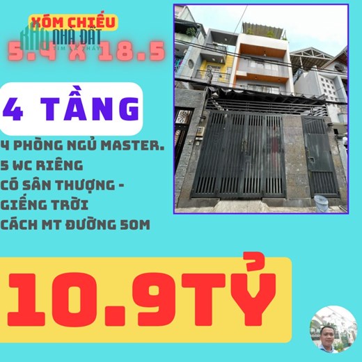 Bán nhà Q4 - DT 100m2, Trệt + 3 Lầu + sân thượng, giá chỉ còn 10,9 tỷ