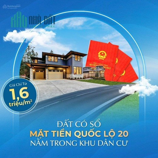 Đất mặt tiền Quốc Lộ 20, giá 1,6 triệu/m2, đã có sổ hong tung lo