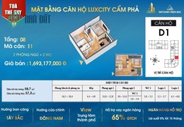 Bán căn hộ chung cư 2 ngủ rẻ nhất thị trường tại Cẩm Phả Quảng Ninh