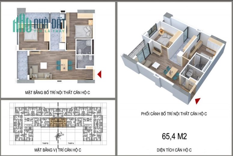 Cho thuê căn hộ Chung cư NT Home, 65m2, 2pn2vs, nhà đẹp, ban công to.