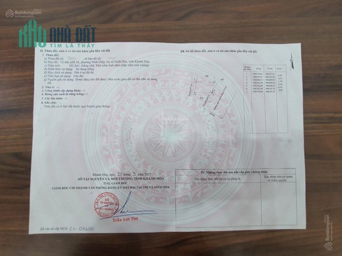 CHÍNH CHỦ BÁN ĐẤT THỔ CƯ,MẶT TIỀN 8M,GẦN CHỢ,GẦN QUẢNG TRƯỜNG TẠI NINH HIỆP,GIÁ 1,35 TỶ,RẺ 200TR.