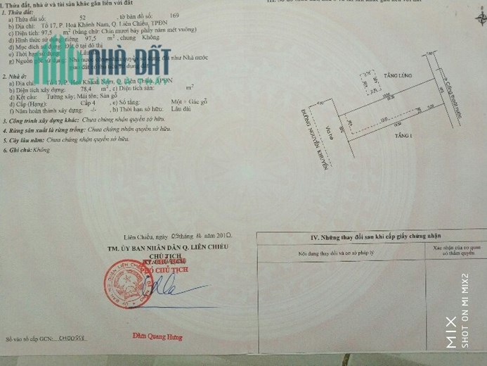 Chính chủ bán nhà cấp 4 mặt tiền đường Nguyễn Khuyến - Hòa Khánh Nam - Liên Chiểu - Đà Nẵng
