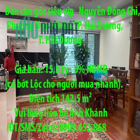 Bán căn góc siêu vip 142,5m2 mặt Nguyễn Đổng Chi, Phường Ngọc Châu,TP, Hải Dương,T. Hải Dương