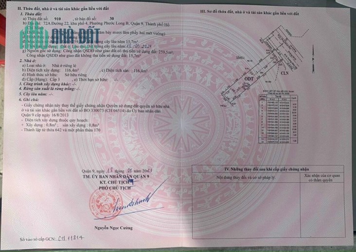 NGỘP GẤP LẮM RỒI: MẶT TIỀN ĐƯỜNG 22 PLB,Q9 GPXD CHDV CHO THUÊ