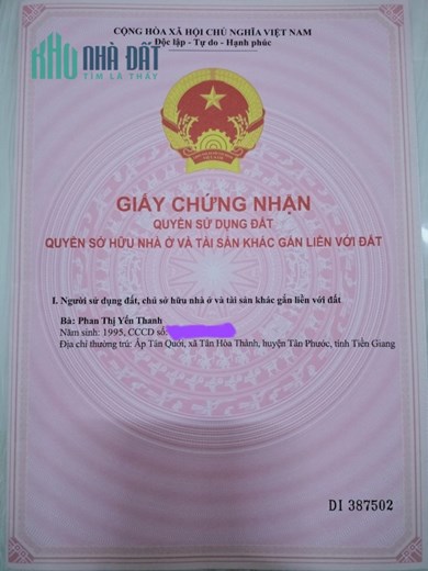 CHÍNH CHỦ KẸT TIỀN CẦN BÁN GẤP 4 NỀN XÃ TÂN LÝ ĐÔNG, CHÂU THÀNH, TIỀN GIANG