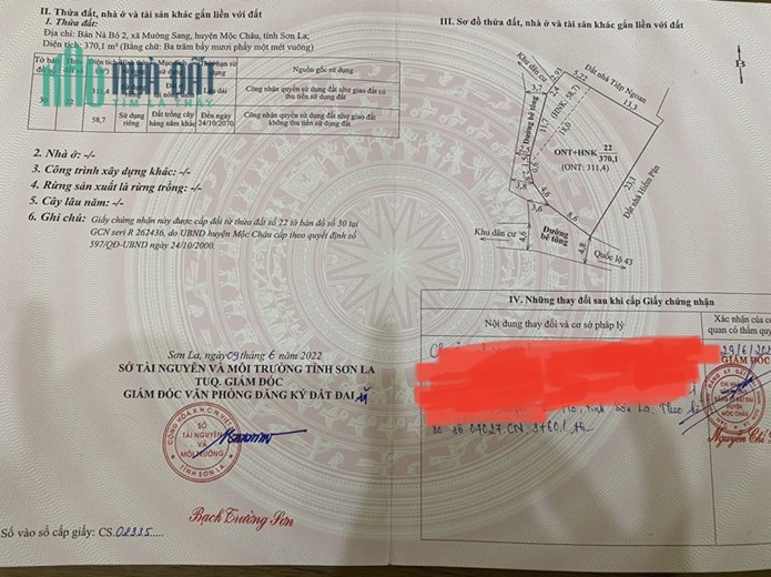 Chính chủ cần bán lô đất tặng nhà tại đường đi vào khu du lịch Cầu kính Bạch Long - Mộc Châu - Sơn