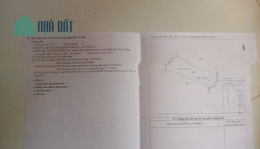 Bán 11610,8m2 đất xã Xuân Hòa, Xuân Lộc, Đồng Nai, giá đầu tư