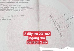 bán dãy trọ 231m2 ngang 9m  cạnh đại học bách khao đà nẵng