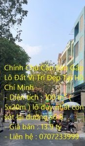 Chính Chủ Cần Bán Gấp Lô Đất Vị Trí Đẹp Tại Hồ Chí Minh