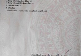 CHÍNH CHỦ bán đất CLN nằm trên tuyến quốc lộ N1 tại xã Phú Lợi, huyện Giang Thành, KG