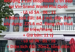 Gia Đình Đi Định Cư Cần Chuyển Nhượng 2 căn shophouse vị trí đẹp tại Vin Grand World Phú Quốc