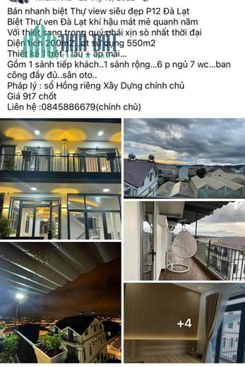 CẦN BÁN BIỆT THỰ MINI P12 ĐÀ LẠT CHÍNH CHỦ