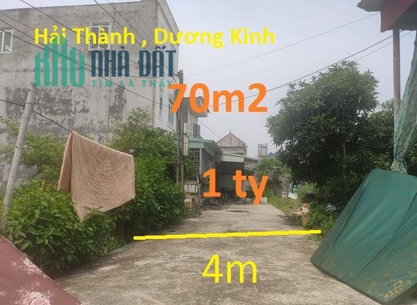 Lô đất 71m2 ngõ 4m PhườngHải Thành 2, Dương Kinh, Hải Phòng.1 tỷ