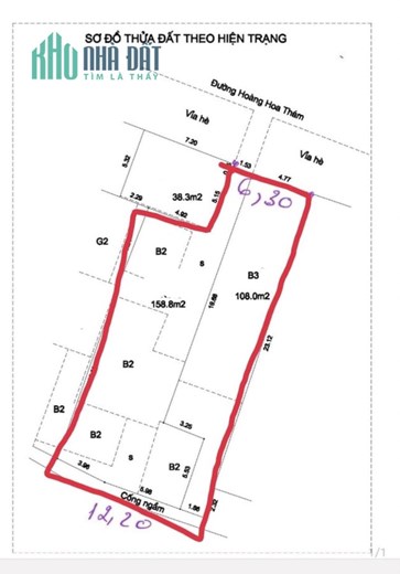 💥 Rẻ nhất Mặt phố Hoàng Hoa Thám, 300m2 C4, MT 6.5m, Tặng GPXD, Chỉ 56 Tỷ 💥