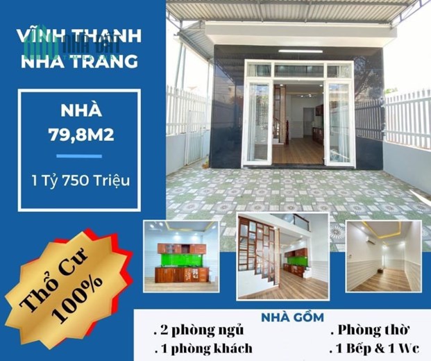 Nhà mới Vĩnh Thạnh, Nha Trang Giá an cư khá rẻ