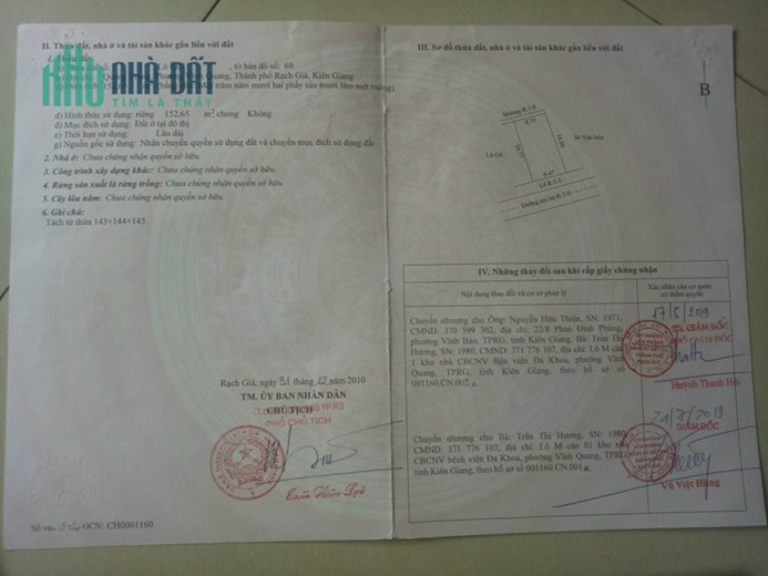 Bán đất 100% thổ cư, Rạch Giá, Kiên Giang, 156m2, Giá rẻ.