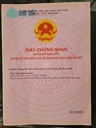 Chính chủ bán đất ở Triệu Thị Khoan Hòa, phường Hùng Vương TP. Phúc Yên, tỉnh Vĩnh Phúc