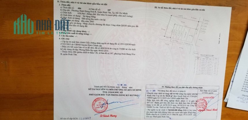 CHÍNH CHỦ BÁN NHANH Lô Đất Đẹp Tại quận Bình Tân, TPHCM
