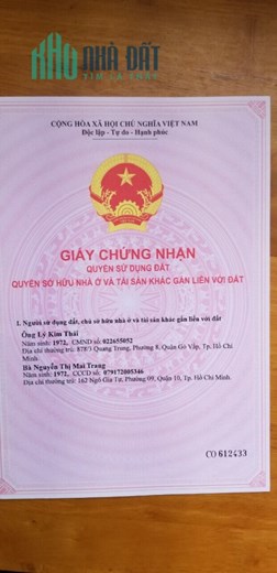 CHÍNH CHỦ BÁN NHANH Lô Đất Đẹp Tại quận Bình Tân, TPHCM