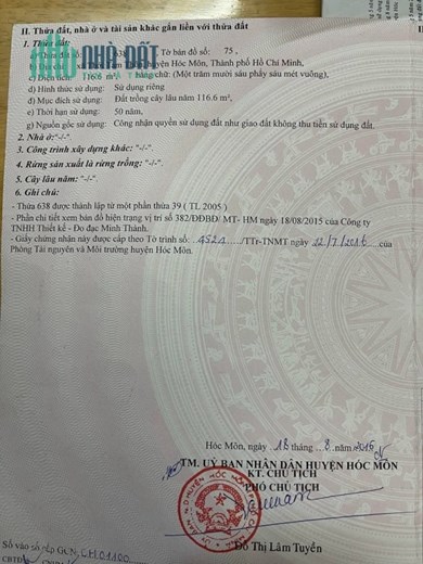 Bán dùm lô đất khu VIP Thới Tam Thôn, Hóc Môn
