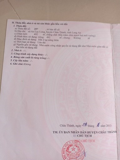 Chính chủ kẹt tiền cần bán gấp lô đất tại An Lục Long Châu Thành , Long An