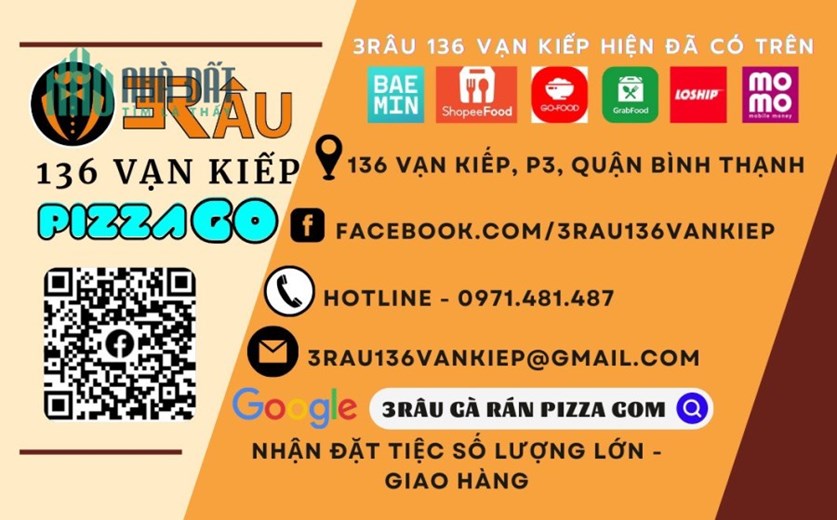 CHO THUÊ – SANG GẤP LẠI QUÁN 3 RÂU-GÀ RÁN-PIZZA VẠN KIẾP, MB GÓC ĐẸP