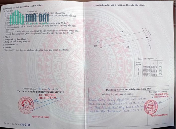 CẦN BÁN 3 LÔ ĐẤT THỔ CƯ ngay TRUNG TÂM SÔNG CẦU, KHÁNH VĨNH