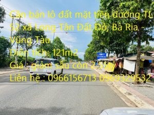 Cần bán lô đất mặt tiền đường TL 52 xã Long Tân Đất Đỏ, Bà Rịa – Vũng Tàu