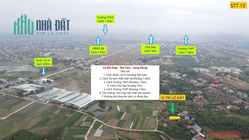 ĐẤT TẠI ĐẠI LÂM, H. LẠNG GIANG, BẮC GIANG. Giá chỉ 6xx