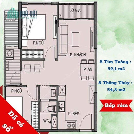 Bán căn hộ 2pn 59m2 vinhomes quận 9 , có bếp rèm , có sổ hồng, giá 2ty2 btp