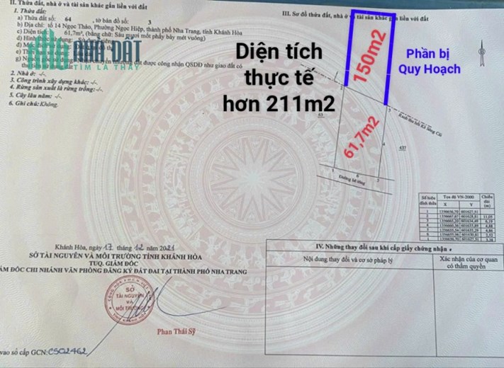 BÁN ĐẤT MẶT SÔNG CÁI NHA TRANG KHÁNH HÒA 1 TỶ 350 TRIỆU
