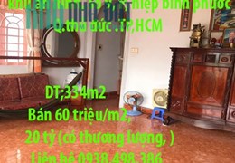 Bán nhà riêng 334m2 có sân vườn khu an ninh, số 9, P, hiệp bình phước . q.thủ đức .TP,HCM