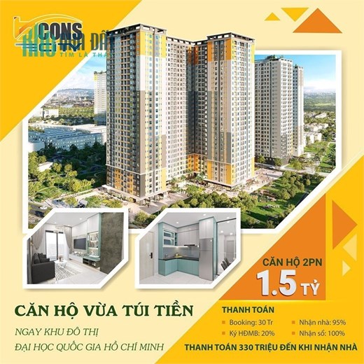 Căn hộ cách chợ Thủ Đức chỉ 3km - Chỉ 1,5 Tỷ/Căn 0938441311