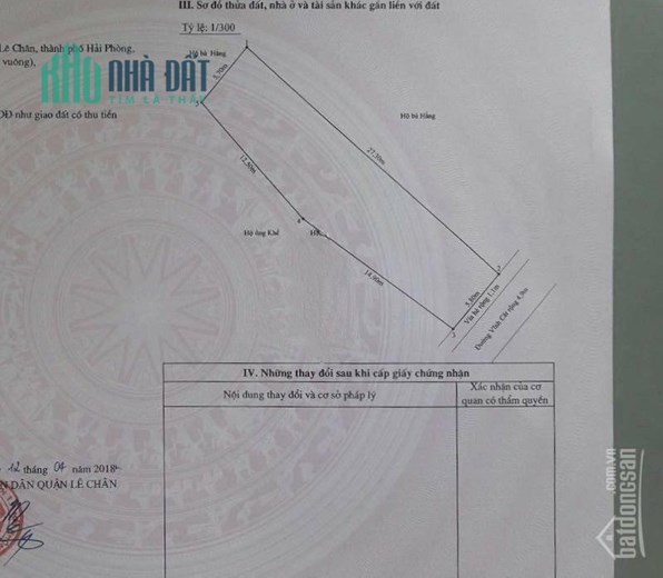 Bán đất mặt đường tuyến 2 Thiên Lôi, tặng dãy nhà trọ đang cho thuê, Diện tích 166m, GIÁ 25 tr/m