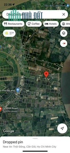 Bán lô đất đường Lý Nhơn, X.An Thới Đông, Cần Giờ 1,56tỷ
