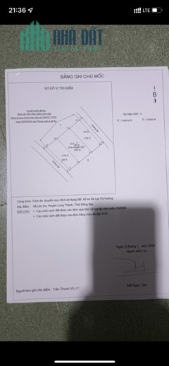 CHÍNH CHỦ CẦN BÁN LÔ ĐẤT Ở XÃ LỘC AN – HUYỆN LONG THÀNH – TỈNH ĐỒNG NAI