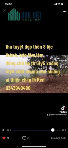 Sở Hữu Ngay Lô Đất Đẹp Vị Trí Đắc Địa Tại Thôn 8, Xã Lộc Thành, Huyện Bảo Lâm, Lâm Đồng
