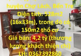 CHÍNH CHỦ bán nhà và đất vị trí đẹp tại xã Vĩnh Hòa, huyện Chợ Lách, Bến Tre