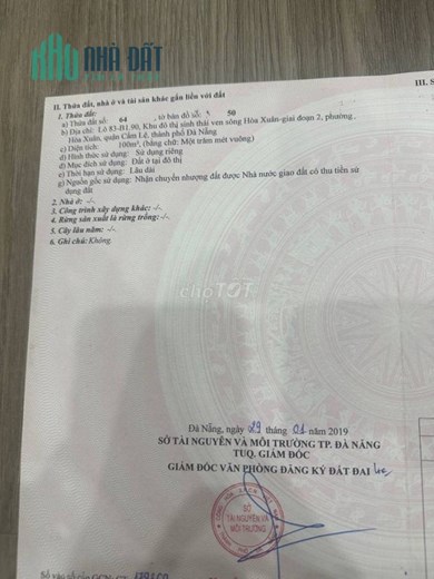 ĐẦU TƯ -  SINH LỜI - Lô đất đường Bùi Thiện Ngộ block B1.90. Lô 83 - Hòa Xuân - Q. Cẩm Lệ- Đà Nẵng