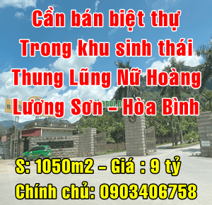 Chính chủ bán biệt thự cạnh sân golf Phượng Hoàng, Huyện Lương Sơn, Tỉnh Hòa Bình
